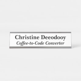 Placa De Nombre Funny Tech Coffee-to-Code Converter White