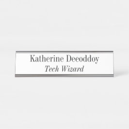 Placa De Nombre Funny Tech Wizard White