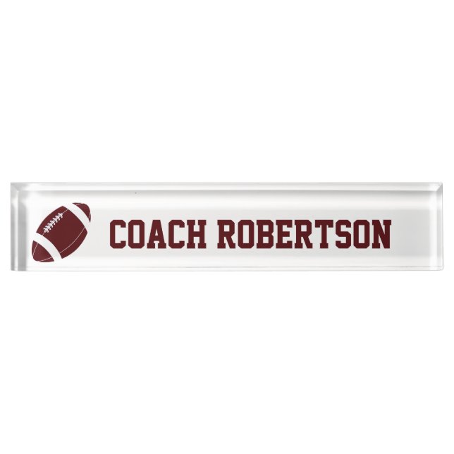 Placa De Nombre Fútbol marrón personalizado  (Anverso)