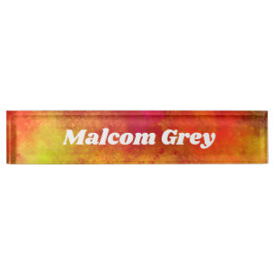 Placa De Nombre Galaxia Paint Splatter efecto