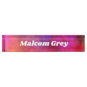 Placa De Nombre Galaxia Paint Splatter efecto
