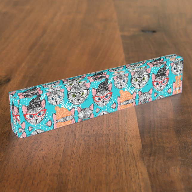 Placa De Nombre Gato en el gorra (Lateral)