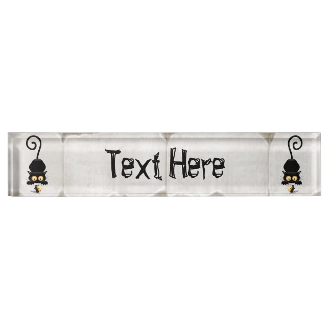 Placa De Nombre Gato y ratón con personajes de dibujos animados di (Anverso)