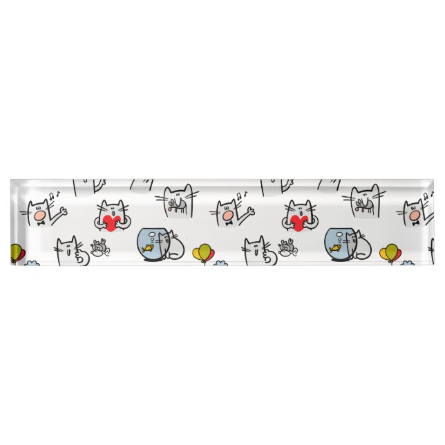 Placa De Nombre Gatos divertidos, leche y magia. (Anverso)