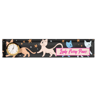 Placa De Nombre Gatos vintage