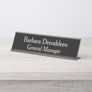 Placa De Nombre General Manager Black