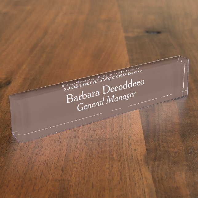 Placa De Nombre General Manager Brown Acrylic (Lateral)