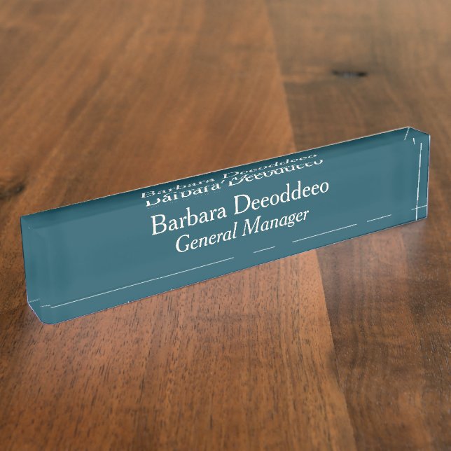 Placa De Nombre General Manager Dark Teal Acrylic (Lateral)