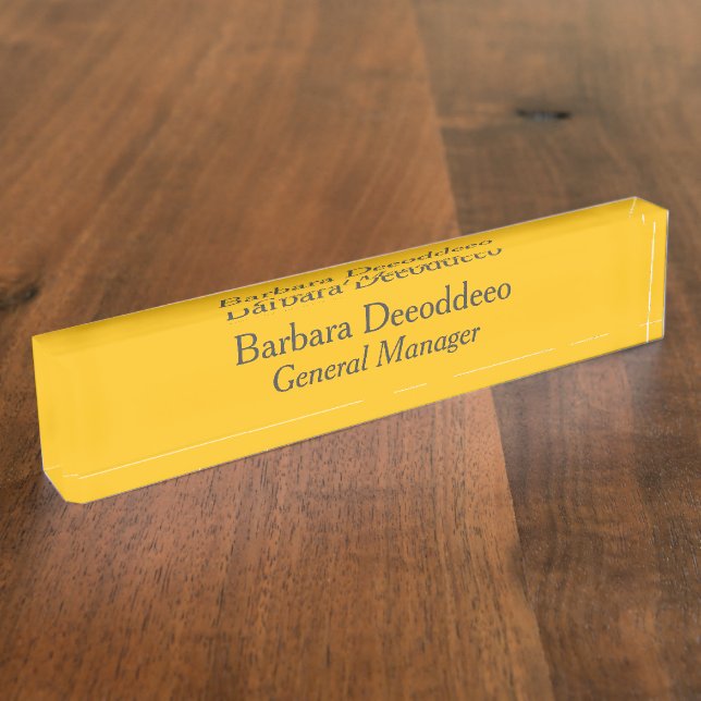 Placa De Nombre General Manager Yellow Acrylic (Lateral)