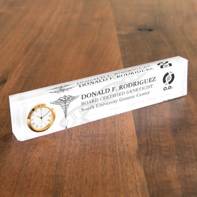 Placa De Nombre Genetista del biólogo el | personalizado (Lateral)