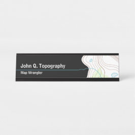 Placa De Nombre Geólogo, Cartografo Mapa Topográfico