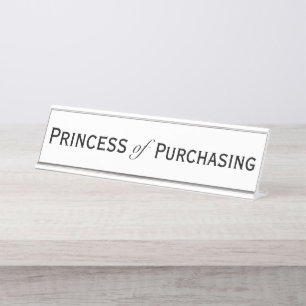 Placa De Nombre Gerente de Adquisiciones de Princesa de Compras
