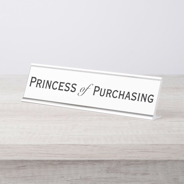 Placa De Nombre Gerente de Adquisiciones de Princesa de Compras  (Anverso)