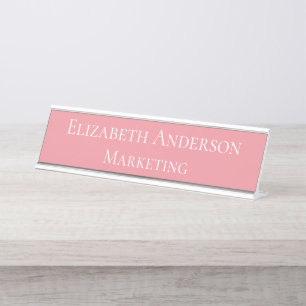 Placa De Nombre Gerente de Marketing Rosa