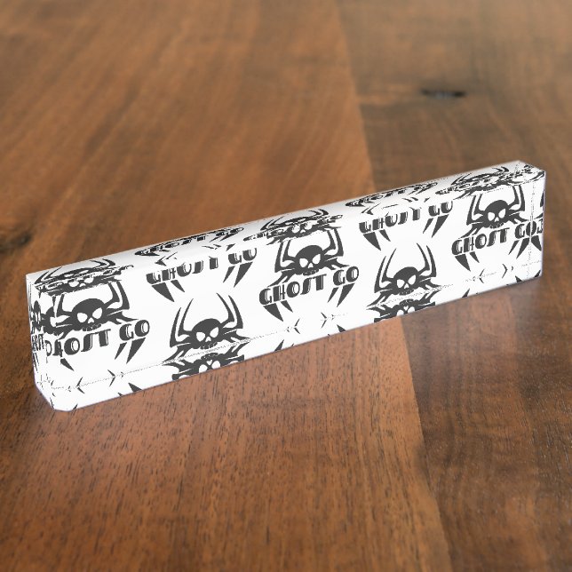 Placa De Nombre Ghost Go Spooky Season (Lateral)