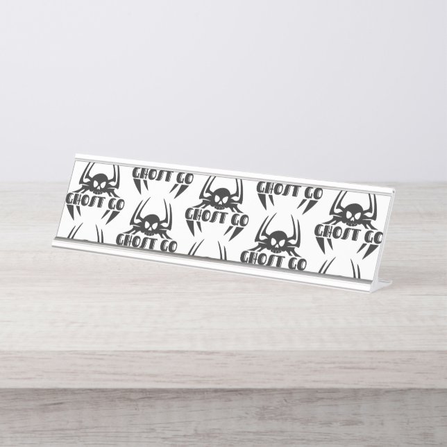 Placa De Nombre Ghost Go Spooky Season (Anverso)