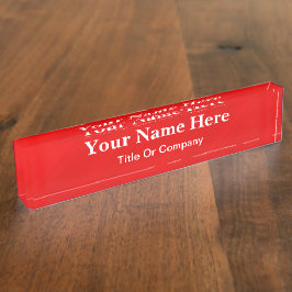 Placa De Nombre Glamour rojo