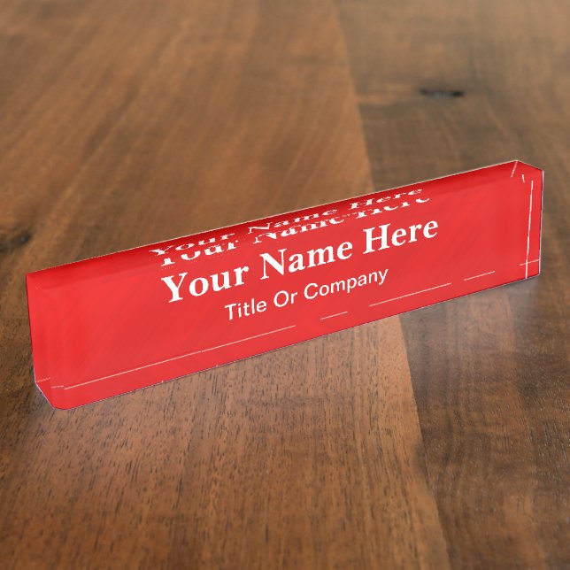 Placa De Nombre Glamour rojo (Lateral)