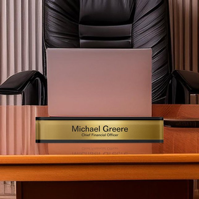 Placa De Nombre Gold Black Professional (Subido por el creador)