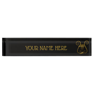 Placa De Nombre Golden Lyre