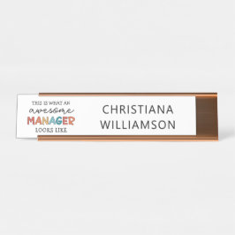 Placa De Nombre Gracioso Gestor Retro Awesome Personalizado