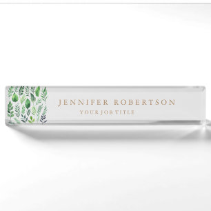 Placa De Nombre Gradería floral Clásica Personalizada Personalizad
