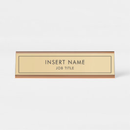 Placa De Nombre Gradiente de oro profesional moderno