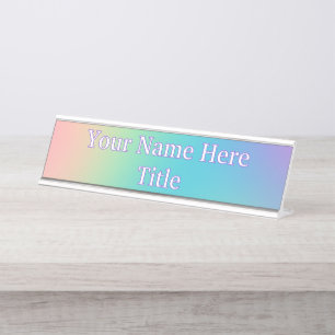 Placa De Nombre Gradiente grandioso del arcoiris