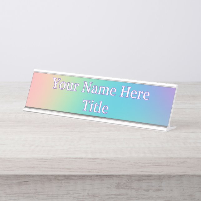 Placa De Nombre Gradiente grandioso del arcoiris (Anverso)
