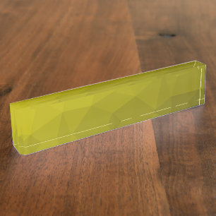 Placa De Nombre Gradiente oscuro de ombre amarillo patrón geométri