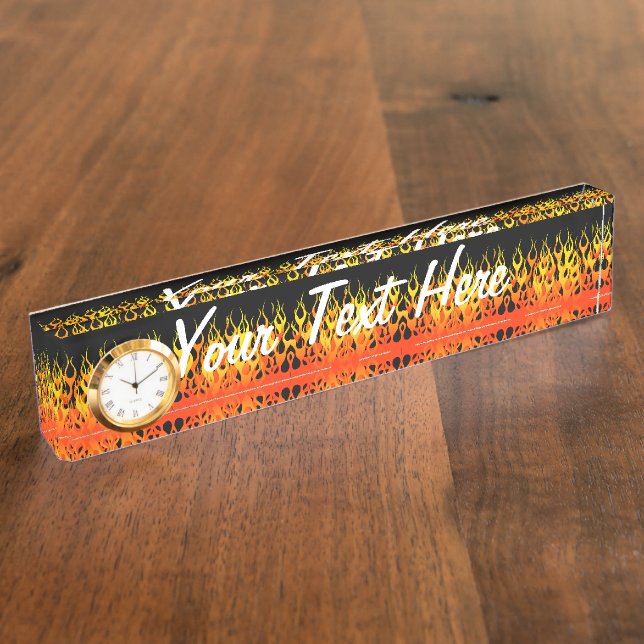 Placa De Nombre Gráfico de llamas de Carreras caliente (Lateral)