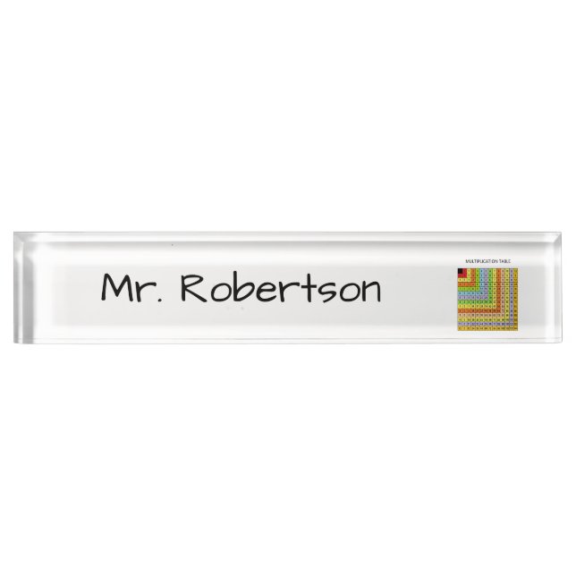Placa De Nombre "Gráfico de multiplicación" personalizado (Anverso)