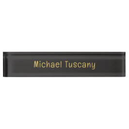 Placa De Nombre Gray Gold Profesional Trendy Minimalista propio Te