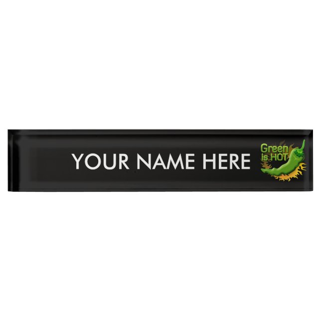 Placa De Nombre Green es HOT (Anverso)