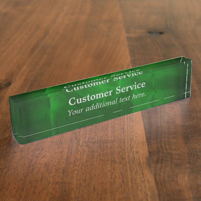 Placa De Nombre Green Gradient Customer Service (Lateral)