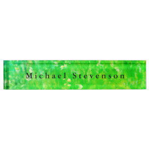 Placa De Nombre Green Meadow Moderno Design Unique Personal