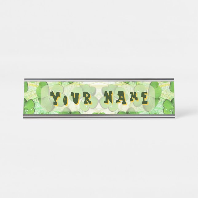 Placa De Nombre Green Shamrock St Patrick's iPhone 5 Funda-Mate (Anverso)