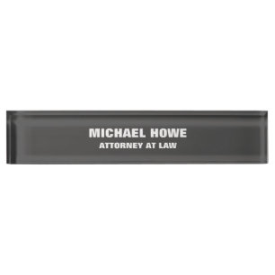 Placa De Nombre Gris Negrita legible Profesional Trendy Moderno