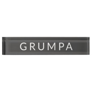 Placa De Nombre Grumpa Novedad divertida para Grumpy Grandpa Graph