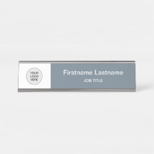 Guay Gris tu logotipo Moderno Desktop Name Plate