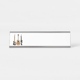 Placa De Nombre Guitars Y Rifle