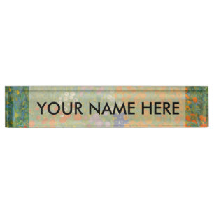Placa De Nombre Gustav Klimt Flor Jardín Naturaleza
