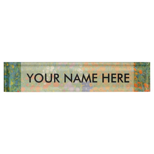 Placa De Nombre Gustav Klimt Flor Jardín Naturaleza (Anverso)