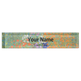 Placa De Nombre Gustav Klimt - Jardín de flores