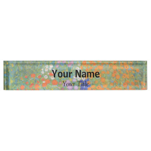 Placa De Nombre Gustav Klimt - Jardín de flores