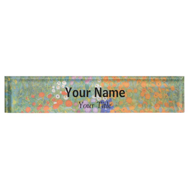 Placa De Nombre Gustav Klimt - Jardín de flores (Anverso)