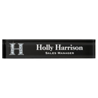 Placa De Nombre H Faux Diamond Desk Nameplate