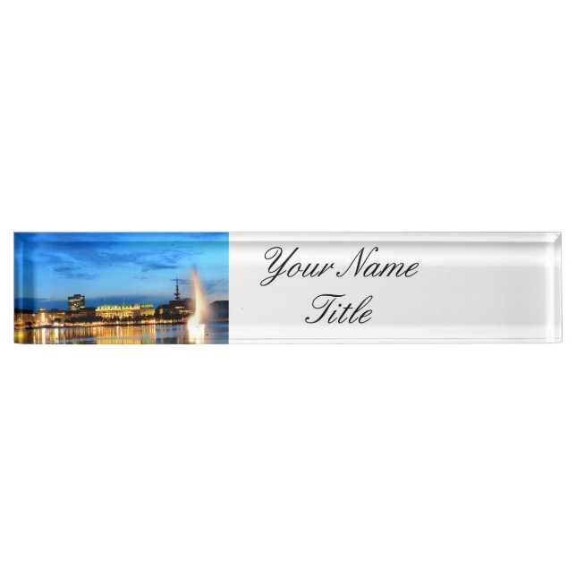 Placa De Nombre Hamburg Harbour Hafen Deutschland Alster Night (Anverso)