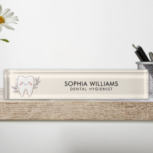 Placa De Nombre Higienista Dental Moderna