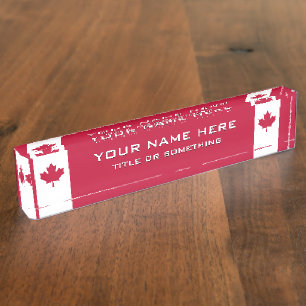 Placa De Nombre Hoja de arce canadiense